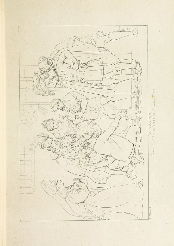 An illustration from The Spirit of the Plays of Shakspeare exhibited in a Series of Outline Plates, illustrative of the story of each play ... With quotations and descriptions. L.P, 1833, leaf 267