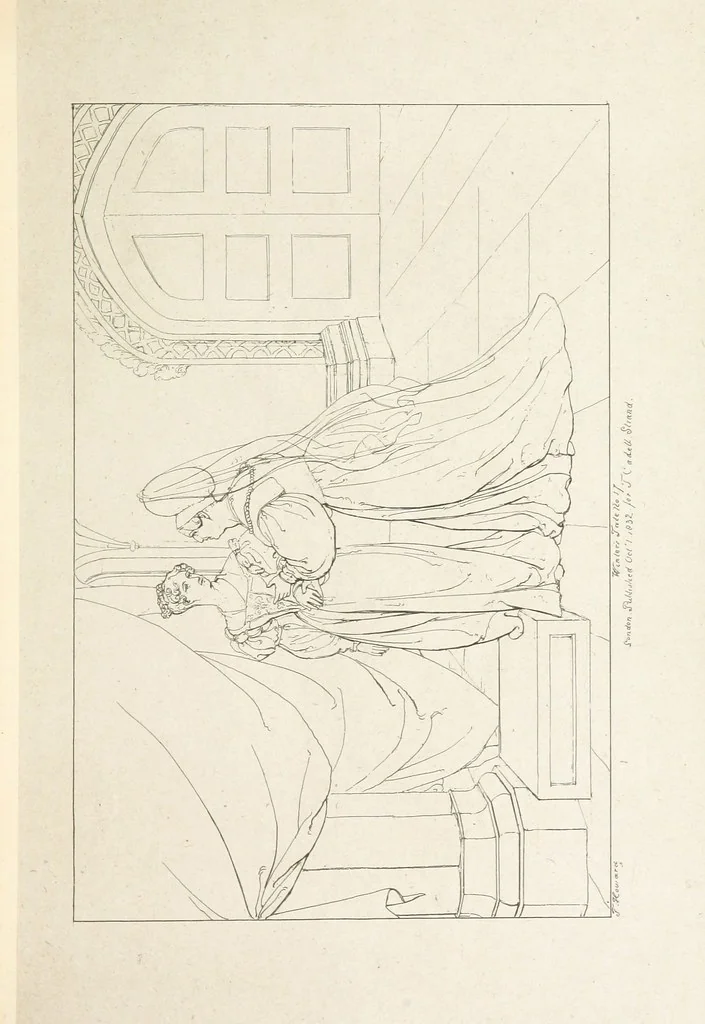 An illustration from The Spirit of the Plays of Shakspeare exhibited in a Series of Outline Plates, illustrative of the story of each play ... With quotations and descriptions. L.P, 1833, leaf 269
