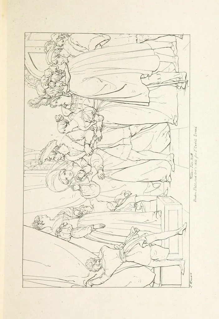 An illustration from The Spirit of the Plays of Shakspeare exhibited in a Series of Outline Plates, illustrative of the story of each play ... With quotations and descriptions. L.P, 1833, leaf 271
