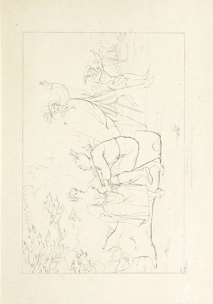 An illustration from The Spirit of the Plays of Shakspeare exhibited in a Series of Outline Plates, illustrative of the story of each play ... With quotations and descriptions. L.P, 1833, leaf 287