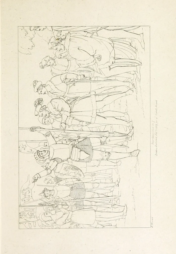 An illustration from The Spirit of the Plays of Shakspeare exhibited in a Series of Outline Plates, illustrative of the story of each play ... With quotations and descriptions. L.P, 1833, leaf 297