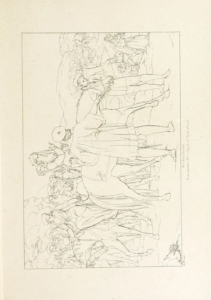 An illustration from The Spirit of the Plays of Shakspeare exhibited in a Series of Outline Plates, illustrative of the story of each play ... With quotations and descriptions. L.P, 1833, leaf 299