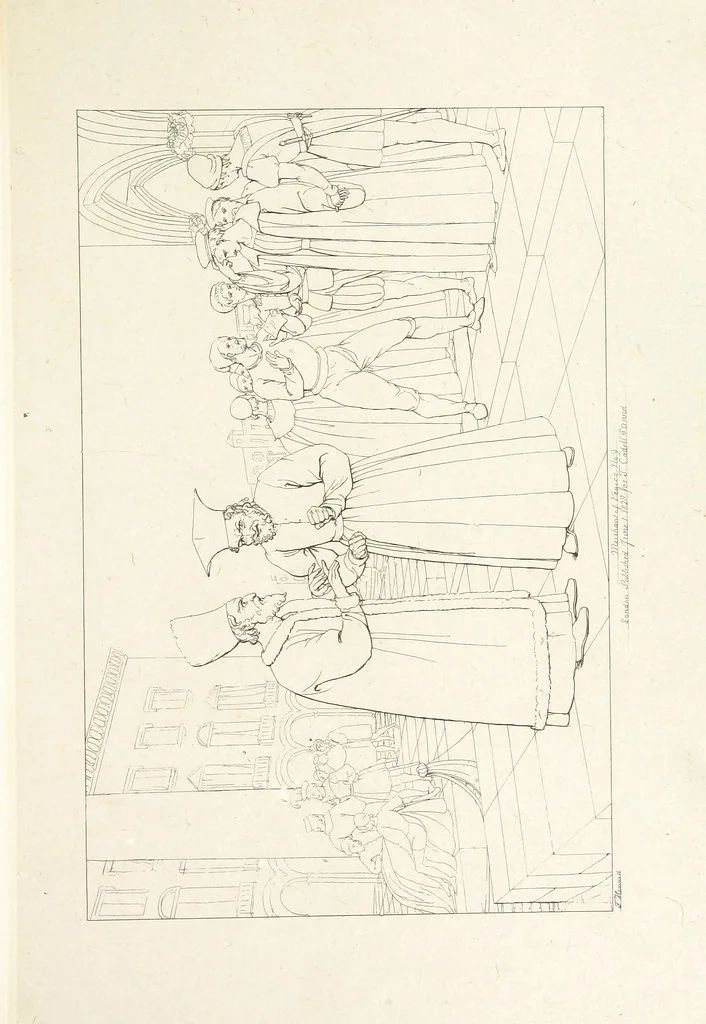 An illustration from The Spirit of the Plays of Shakspeare exhibited in a Series of Outline Plates, illustrative of the story of each play ... With quotations and descriptions. L.P, 1833, leaf 49