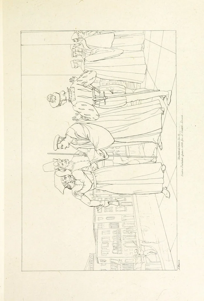 An illustration from The Spirit of the Plays of Shakspeare exhibited in a Series of Outline Plates, illustrative of the story of each play ... With quotations and descriptions. L.P, 1833, leaf 51
