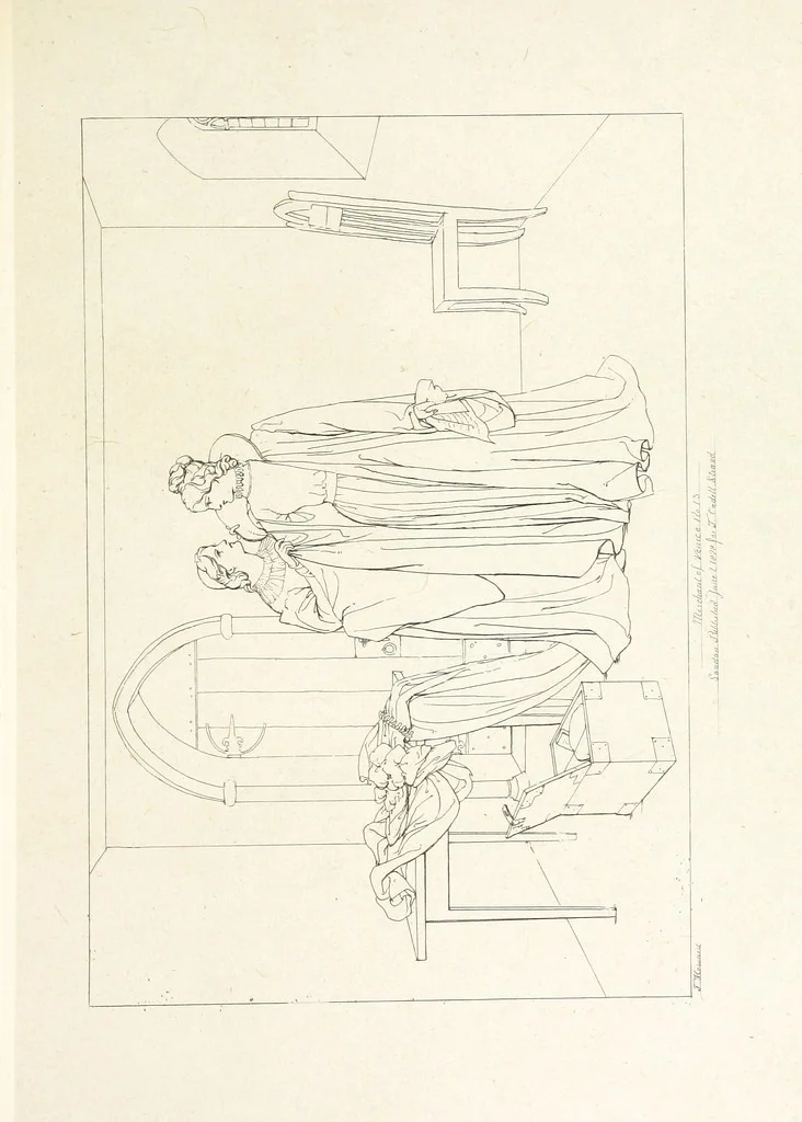 An illustration from The Spirit of the Plays of Shakspeare exhibited in a Series of Outline Plates, illustrative of the story of each play ... With quotations and descriptions. L.P, 1833, leaf 57