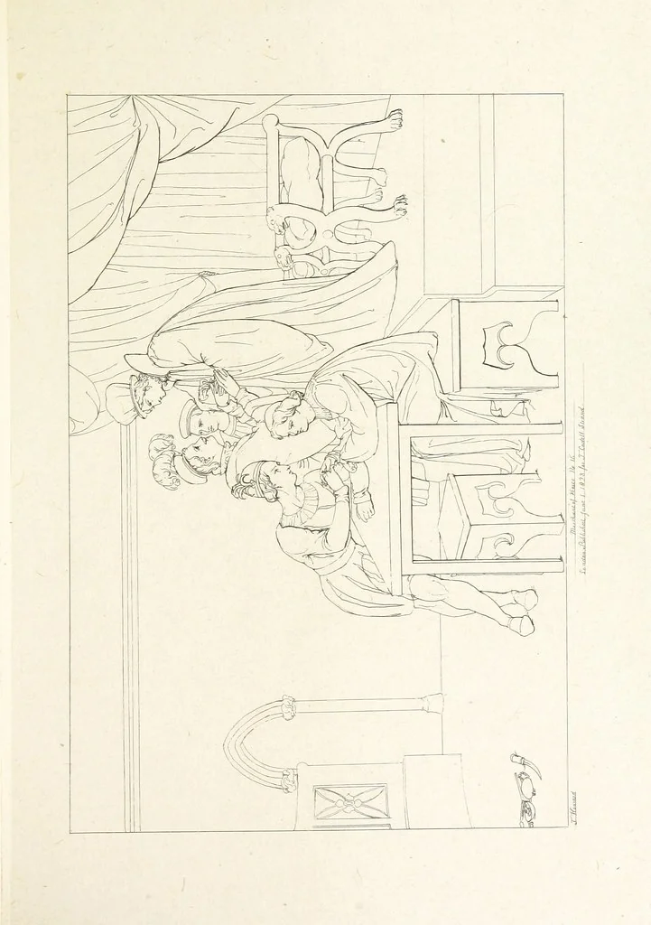 An illustration from The Spirit of the Plays of Shakspeare exhibited in a Series of Outline Plates, illustrative of the story of each play ... With quotations and descriptions. L.P, 1833, leaf 63