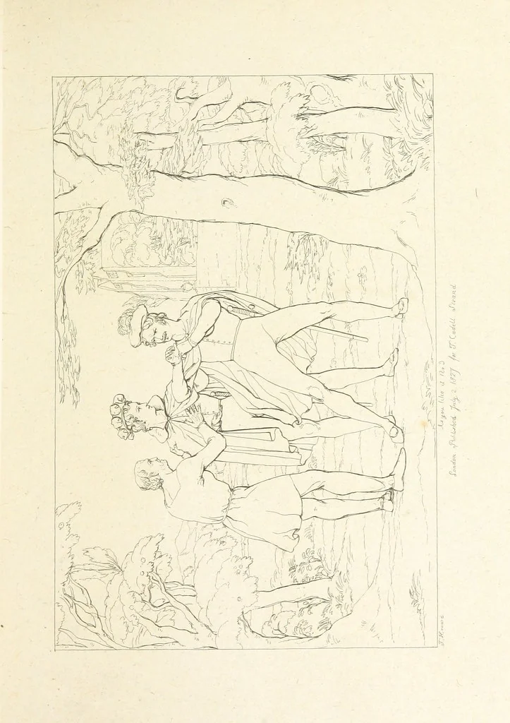 An illustration from The Spirit of the Plays of Shakspeare exhibited in a Series of Outline Plates, illustrative of the story of each play ... With quotations and descriptions. L.P, 1833, leaf 89