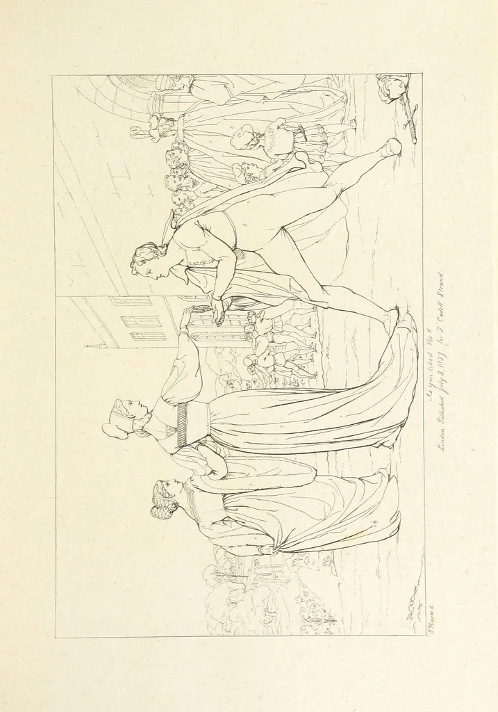 An illustration from The Spirit of the Plays of Shakspeare exhibited in a Series of Outline Plates, illustrative of the story of each play ... With quotations and descriptions. L.P, 1833, leaf 95