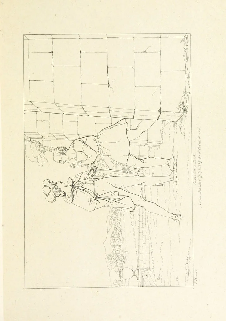 An illustration from The Spirit of the Plays of Shakspeare exhibited in a Series of Outline Plates, illustrative of the story of each play ... With quotations and descriptions. L.P, 1833, leaf 99