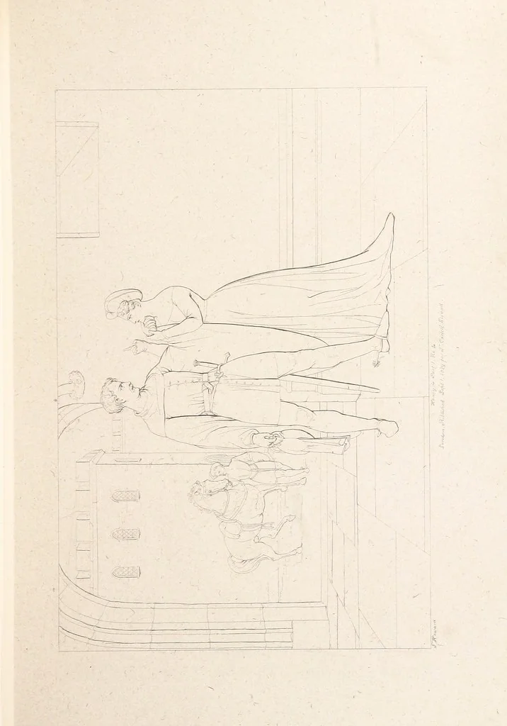 An illustration from The Spirit of the Plays of Shakspeare exhibited in a Series of Outline Plates, illustrative of the story of each play ... With quotations and descriptions. L.P, 1833, leaf 109