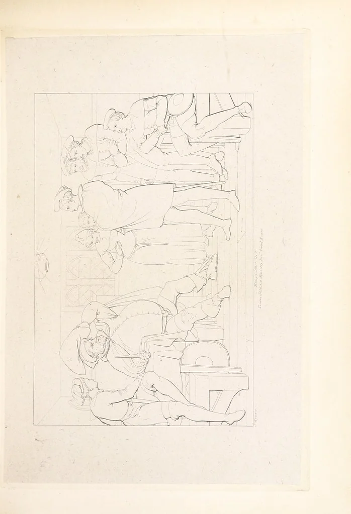 An illustration from The Spirit of the Plays of Shakspeare exhibited in a Series of Outline Plates, illustrative of the story of each play ... With quotations and descriptions. L.P, 1833, leaf 113