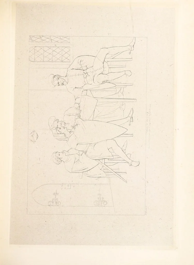 An illustration from The Spirit of the Plays of Shakspeare exhibited in a Series of Outline Plates, illustrative of the story of each play ... With quotations and descriptions. L.P, 1833, leaf 115
