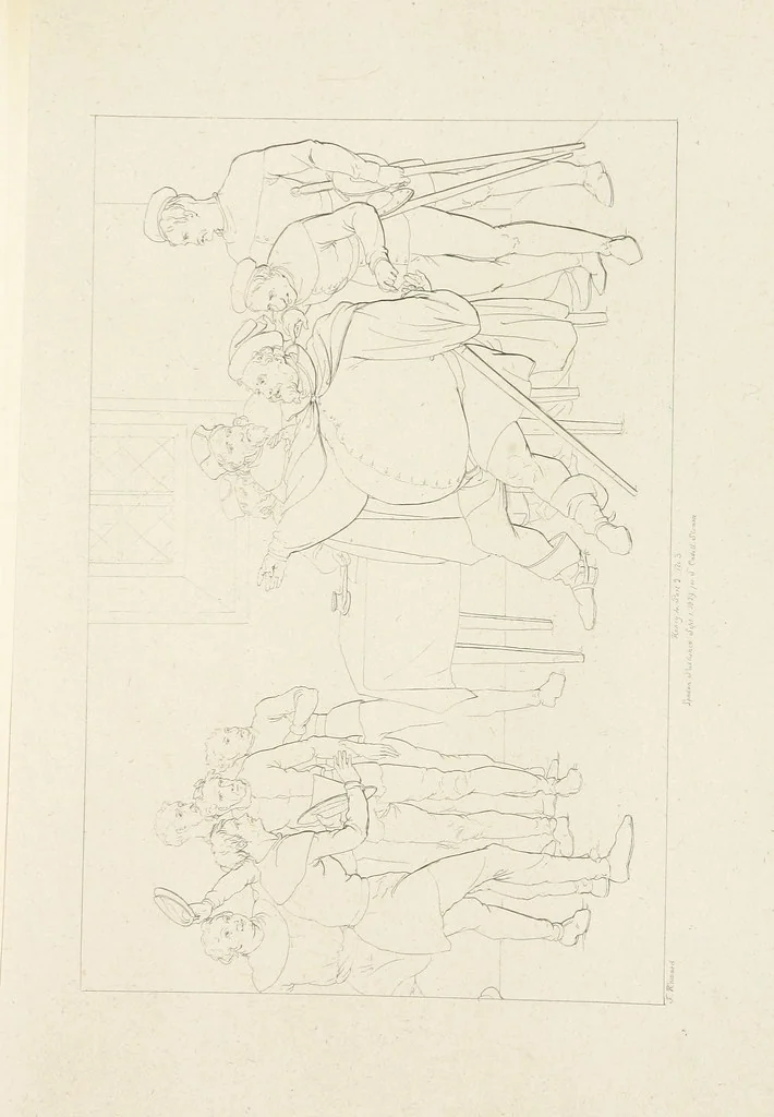 An illustration from The Spirit of the Plays of Shakspeare exhibited in a Series of Outline Plates, illustrative of the story of each play ... With quotations and descriptions. L.P, 1833, leaf 137