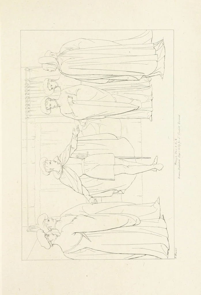 An illustration from The Spirit of the Plays of Shakspeare exhibited in a Series of Outline Plates, illustrative of the story of each play ... With quotations and descriptions. L.P, 1833, leaf 147