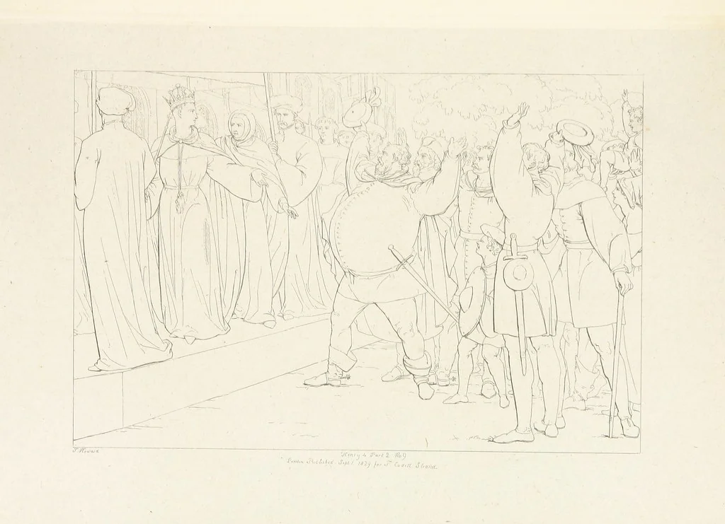 An illustration from The Spirit of the Plays of Shakspeare exhibited in a Series of Outline Plates, illustrative of the story of each play ... With quotations and descriptions. L.P, 1833, leaf 149