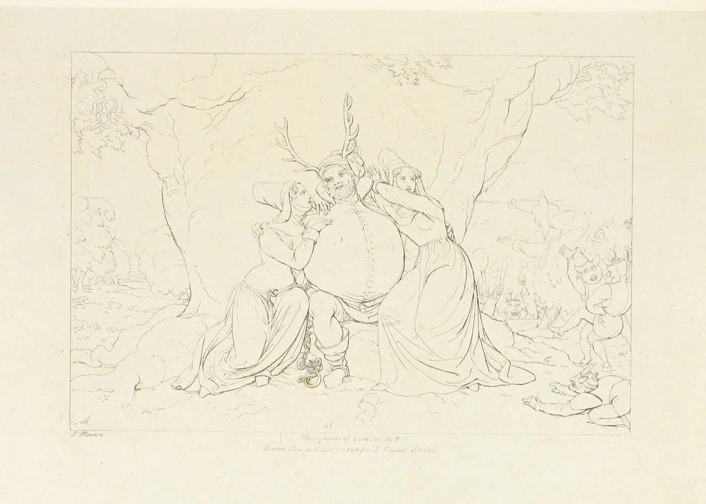 An illustration from The Spirit of the Plays of Shakspeare exhibited in a Series of Outline Plates, illustrative of the story of each play ... With quotations and descriptions. L.P, 1833, leaf 179