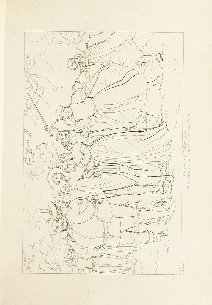 An illustration from The Spirit of the Plays of Shakspeare exhibited in a Series of Outline Plates, illustrative of the story of each play ... With quotations and descriptions. L.P, 1833, leaf 183