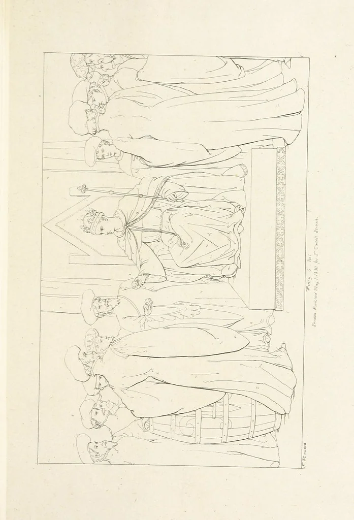 An illustration from The Spirit of the Plays of Shakspeare exhibited in a Series of Outline Plates, illustrative of the story of each play ... With quotations and descriptions. L.P, 1833, leaf 193