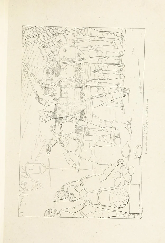 An illustration from The Spirit of the Plays of Shakspeare exhibited in a Series of Outline Plates, illustrative of the story of each play ... With quotations and descriptions. L.P, 1833, leaf 199