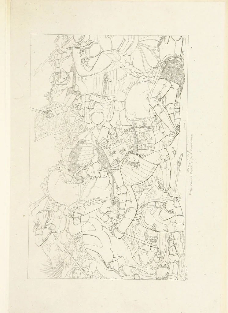 An illustration from The Spirit of the Plays of Shakspeare exhibited in a Series of Outline Plates, illustrative of the story of each play ... With quotations and descriptions. L.P, 1833, leaf 201