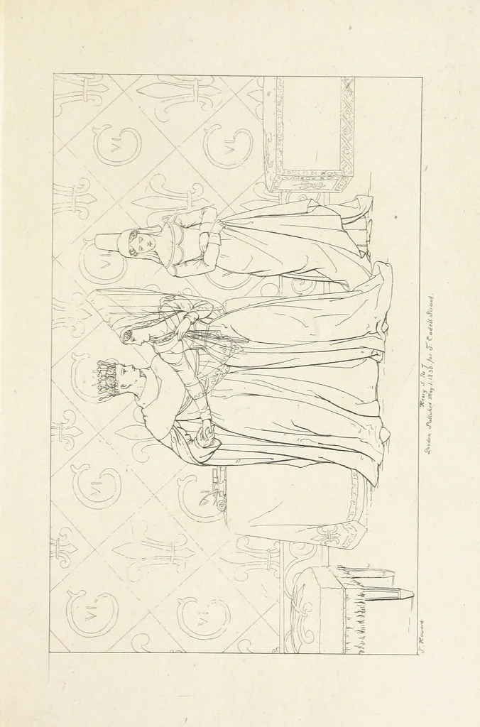 An illustration from The Spirit of the Plays of Shakspeare exhibited in a Series of Outline Plates, illustrative of the story of each play ... With quotations and descriptions. L.P, 1833, leaf 205