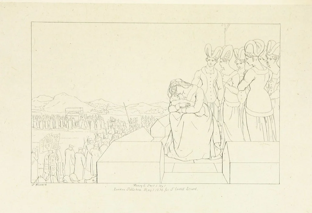 An illustration from The Spirit of the Plays of Shakspeare exhibited in a Series of Outline Plates, illustrative of the story of each play ... With quotations and descriptions. L.P, 1833, leaf 221