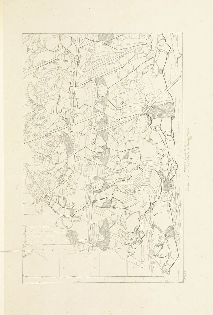 An illustration from The Spirit of the Plays of Shakspeare exhibited in a Series of Outline Plates, illustrative of the story of each play ... With quotations and descriptions. L.P, 1833, leaf 223