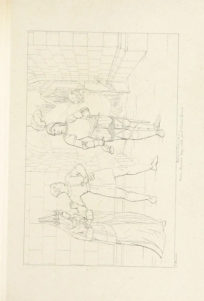 An illustration from The Spirit of the Plays of Shakspeare exhibited in a Series of Outline Plates, illustrative of the story of each play ... With quotations and descriptions. L.P, 1833, leaf 227