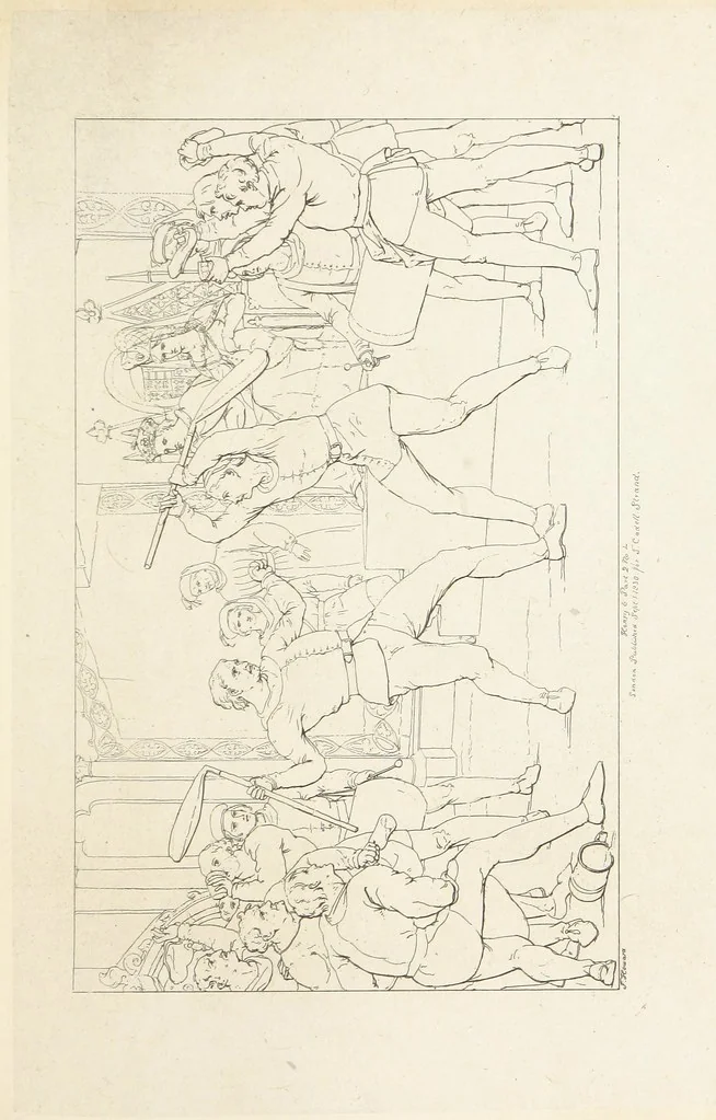 An illustration from The Spirit of the Plays of Shakspeare exhibited in a Series of Outline Plates, illustrative of the story of each play ... With quotations and descriptions. L.P, 1833, leaf 261
