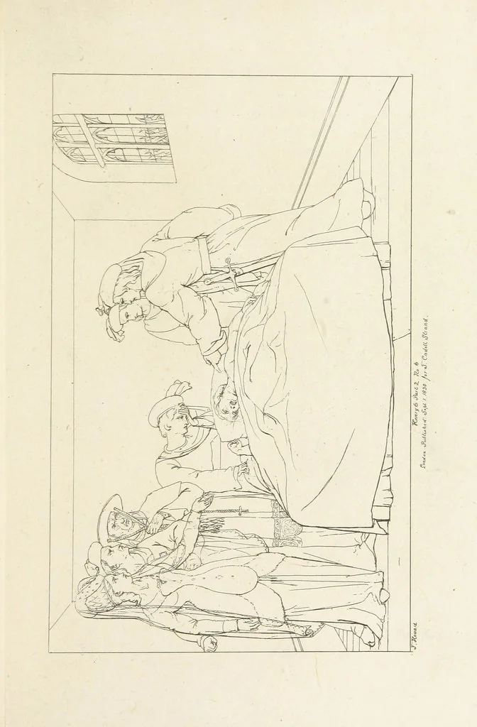 An illustration from The Spirit of the Plays of Shakspeare exhibited in a Series of Outline Plates, illustrative of the story of each play ... With quotations and descriptions. L.P, 1833, leaf 265