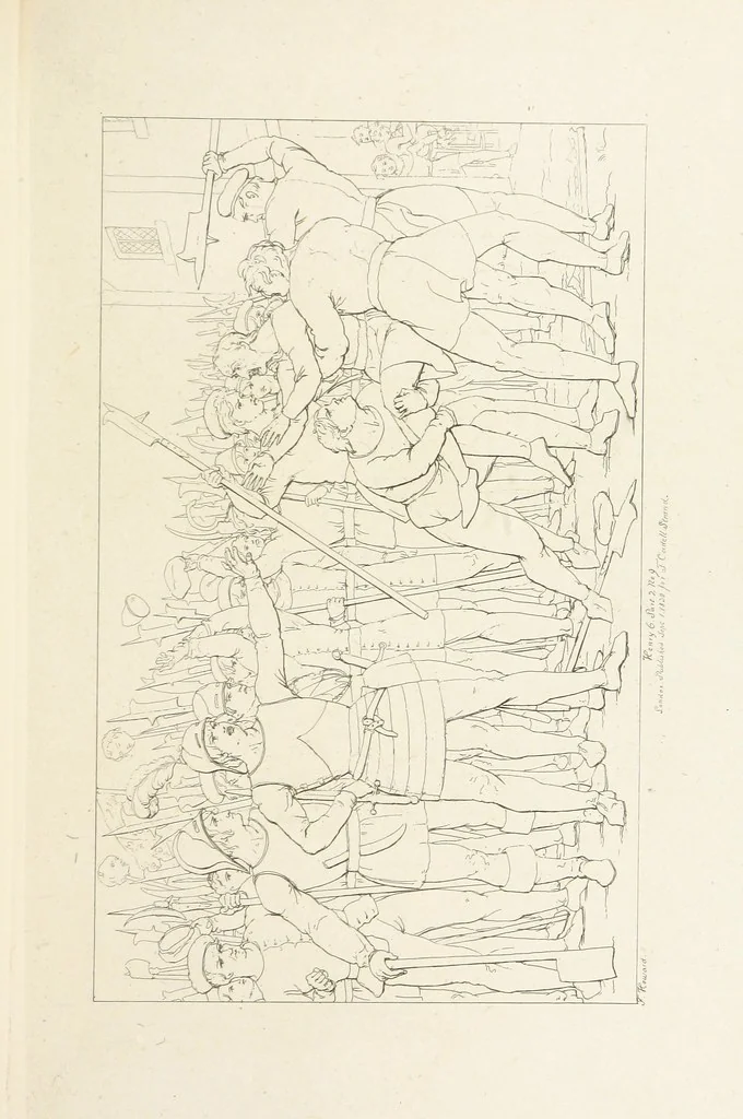 An illustration from The Spirit of the Plays of Shakspeare exhibited in a Series of Outline Plates, illustrative of the story of each play ... With quotations and descriptions. L.P, 1833, leaf 271