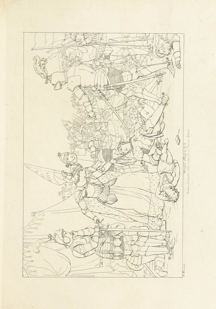 An illustration from The Spirit of the Plays of Shakspeare exhibited in a Series of Outline Plates, illustrative of the story of each play ... With quotations and descriptions. L.P, 1833, leaf 289