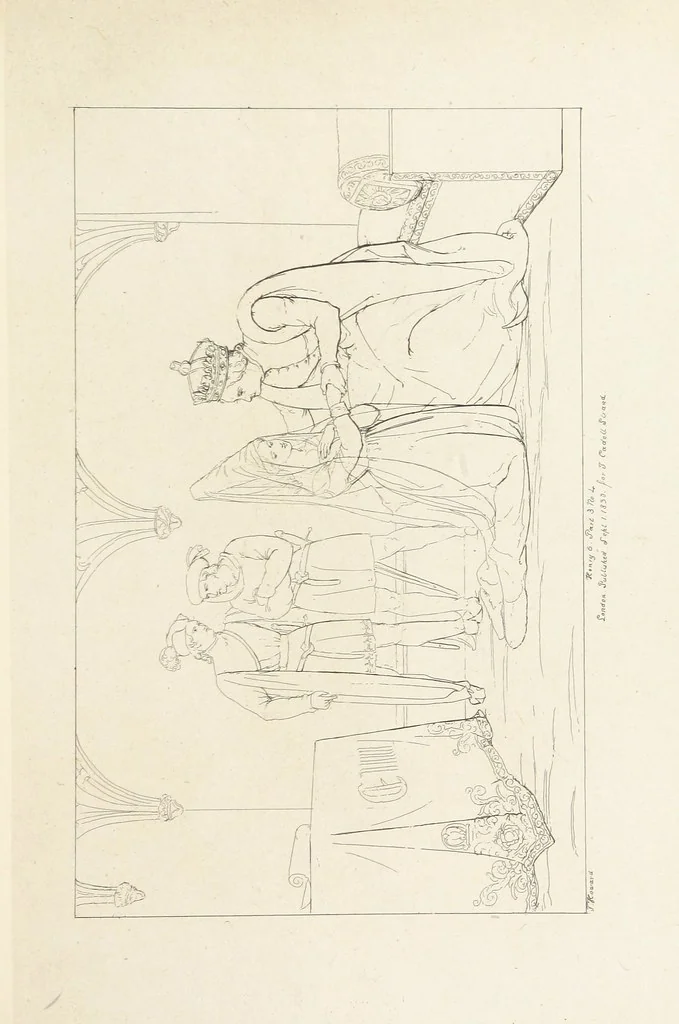 An illustration from The Spirit of the Plays of Shakspeare exhibited in a Series of Outline Plates, illustrative of the story of each play ... With quotations and descriptions. L.P, 1833, leaf 293