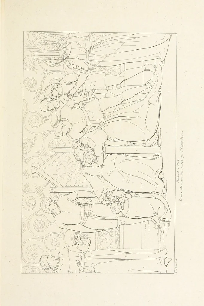 An illustration from The Spirit of the Plays of Shakspeare exhibited in a Series of Outline Plates, illustrative of the story of each play ... With quotations and descriptions. L.P, 1833, leaf 323