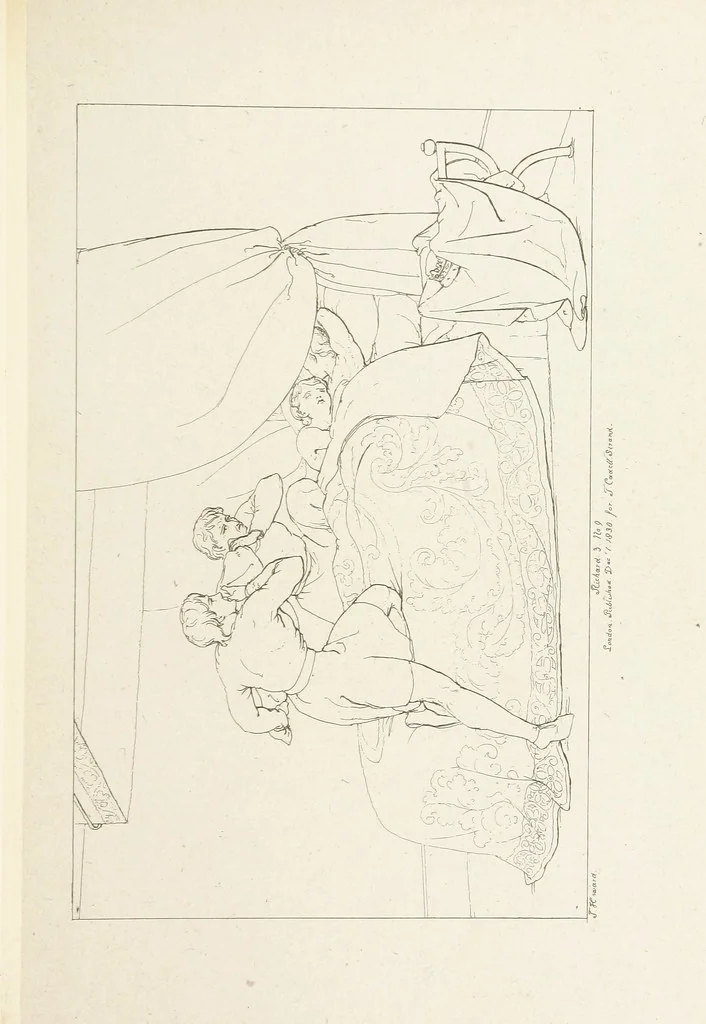 An illustration from The Spirit of the Plays of Shakspeare exhibited in a Series of Outline Plates, illustrative of the story of each play ... With quotations and descriptions. L.P, 1833, leaf 329