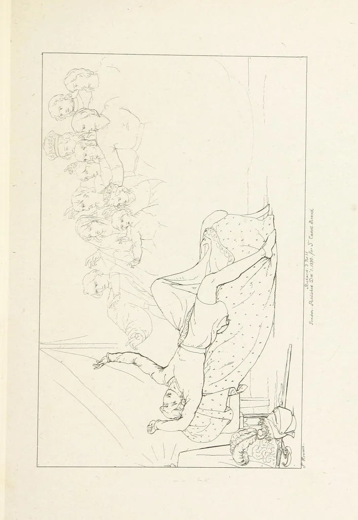 An illustration from The Spirit of the Plays of Shakspeare exhibited in a Series of Outline Plates, illustrative of the story of each play ... With quotations and descriptions. L.P, 1833, leaf 333