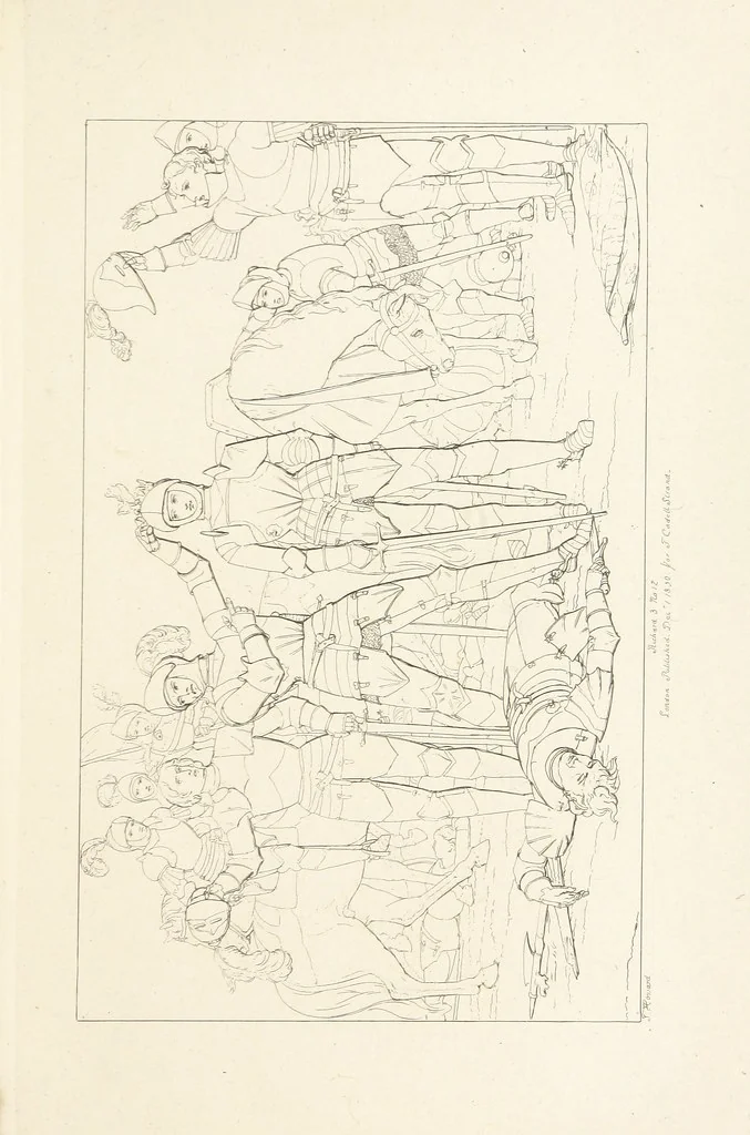 An illustration from The Spirit of the Plays of Shakspeare exhibited in a Series of Outline Plates, illustrative of the story of each play ... With quotations and descriptions. L.P, 1833, leaf 335