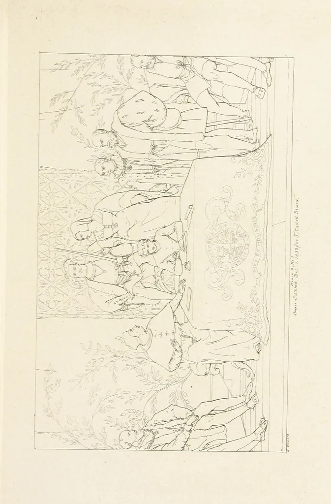 An illustration from The Spirit of the Plays of Shakspeare exhibited in a Series of Outline Plates, illustrative of the story of each play ... With quotations and descriptions. L.P, 1833, leaf 347