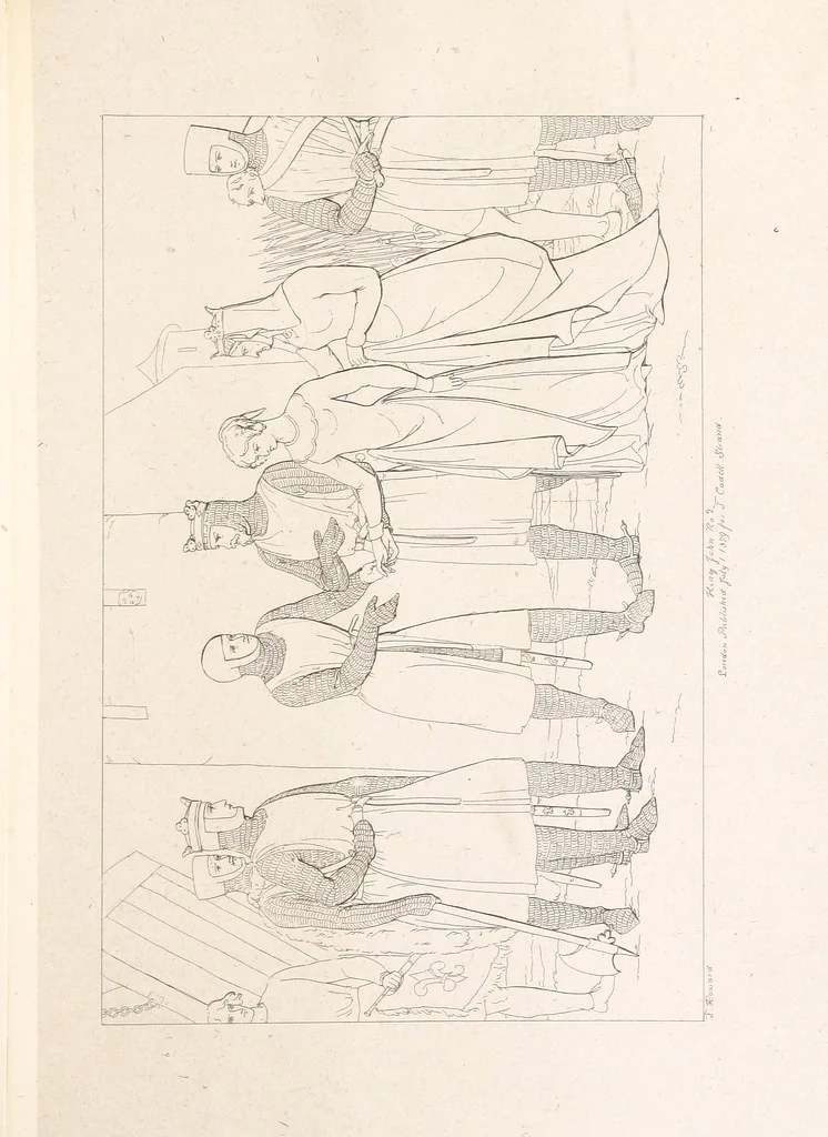 An illustration from The Spirit of the Plays of Shakspeare exhibited in a Series of Outline Plates, illustrative of the story of each play ... With quotations and descriptions. L.P, 1833, leaf 35