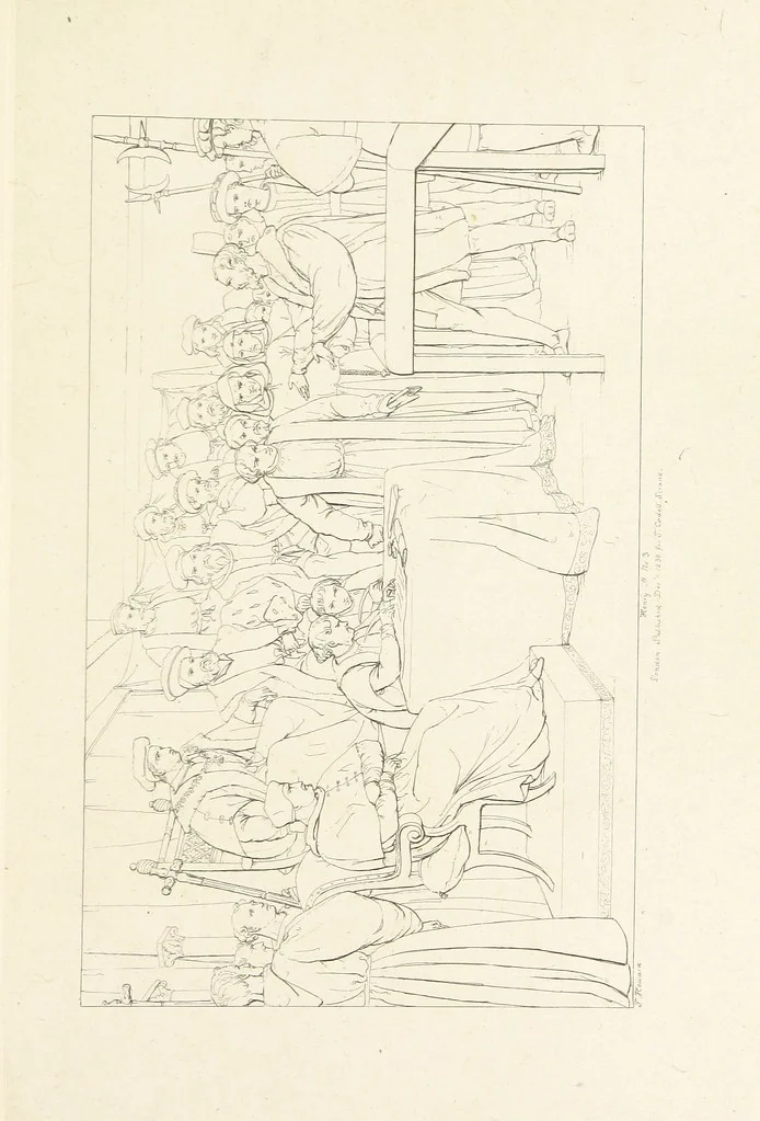 An illustration from The Spirit of the Plays of Shakspeare exhibited in a Series of Outline Plates, illustrative of the story of each play ... With quotations and descriptions. L.P, 1833, leaf 351