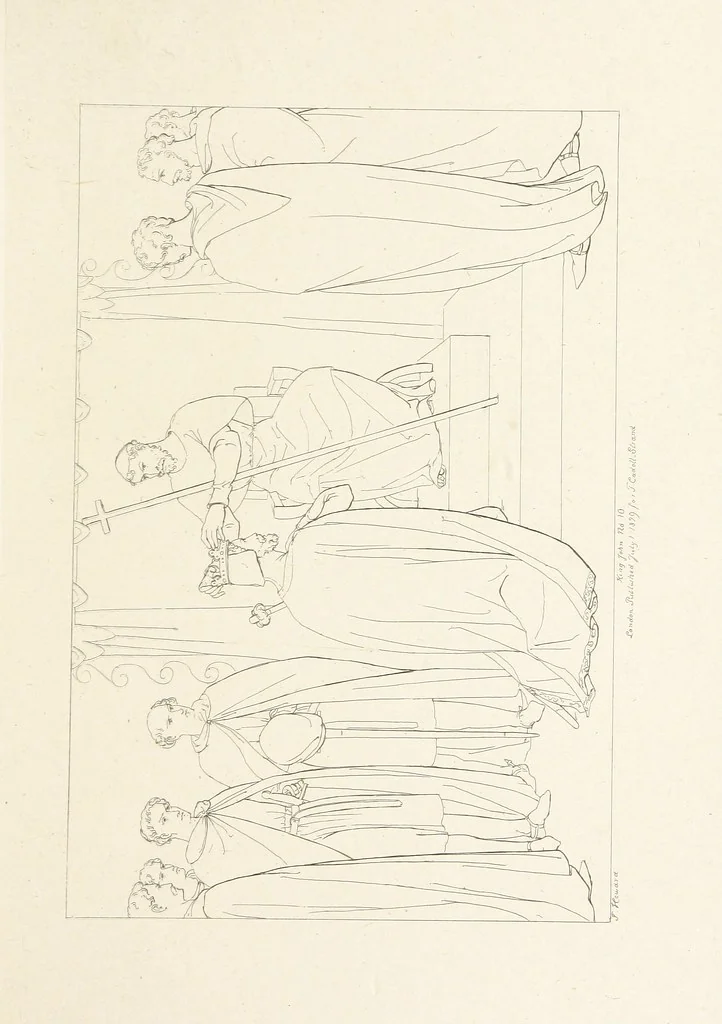 An illustration from The Spirit of the Plays of Shakspeare exhibited in a Series of Outline Plates, illustrative of the story of each play ... With quotations and descriptions. L.P, 1833, leaf 51