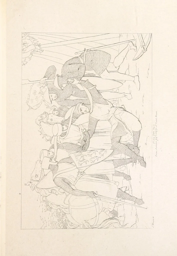 An illustration from The Spirit of the Plays of Shakspeare exhibited in a Series of Outline Plates, illustrative of the story of each play ... With quotations and descriptions. L.P, 1833, leaf 53