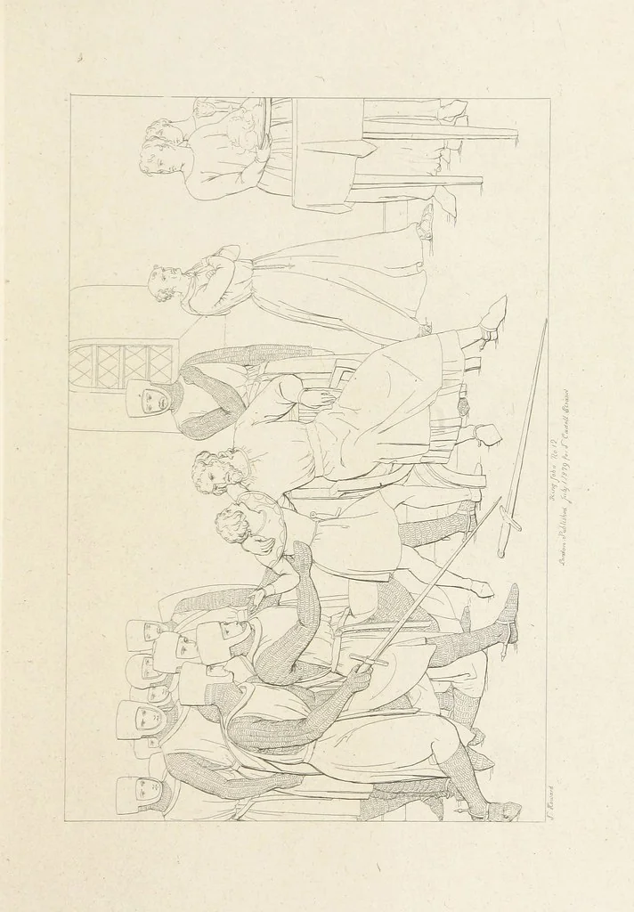An illustration from The Spirit of the Plays of Shakspeare exhibited in a Series of Outline Plates, illustrative of the story of each play ... With quotations and descriptions. L.P, 1833, leaf 55
