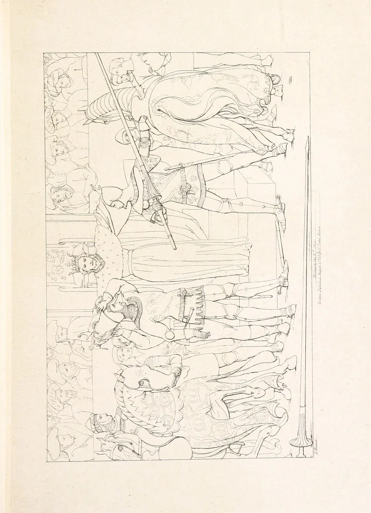 An illustration from The Spirit of the Plays of Shakspeare exhibited in a Series of Outline Plates, illustrative of the story of each play ... With quotations and descriptions. L.P, 1833, leaf 71