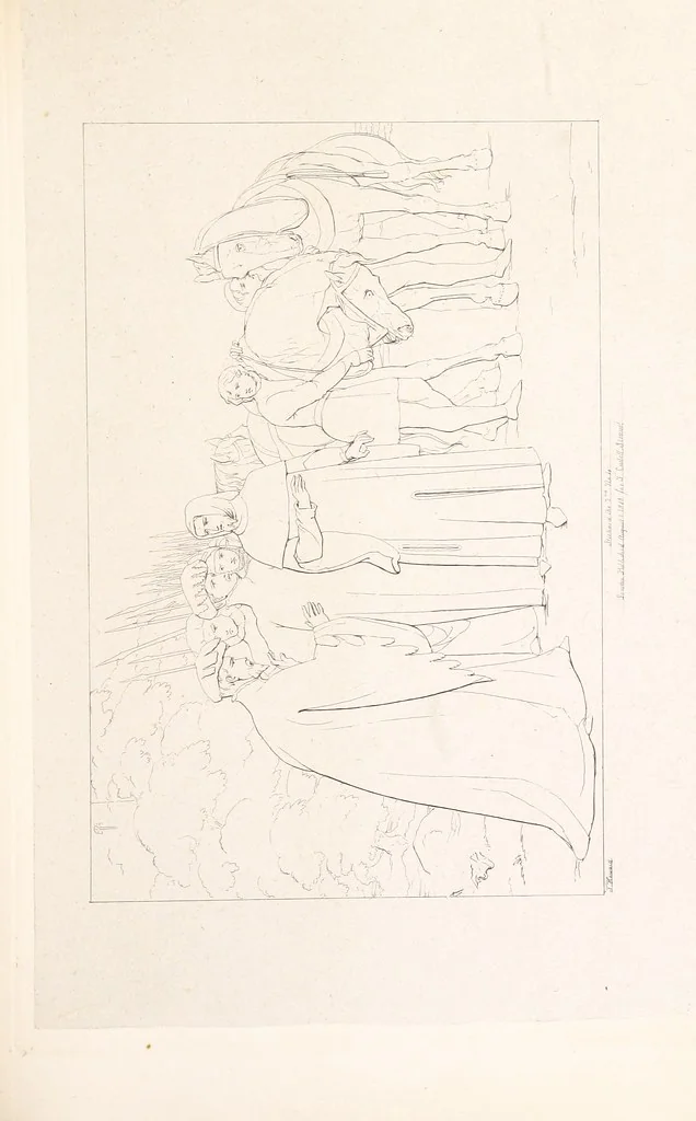 An illustration from The Spirit of the Plays of Shakspeare exhibited in a Series of Outline Plates, illustrative of the story of each play ... With quotations and descriptions. L.P, 1833, leaf 77