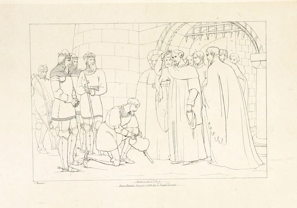 An illustration from The Spirit of the Plays of Shakspeare exhibited in a Series of Outline Plates, illustrative of the story of each play ... With quotations and descriptions. L.P, 1833, leaf 79