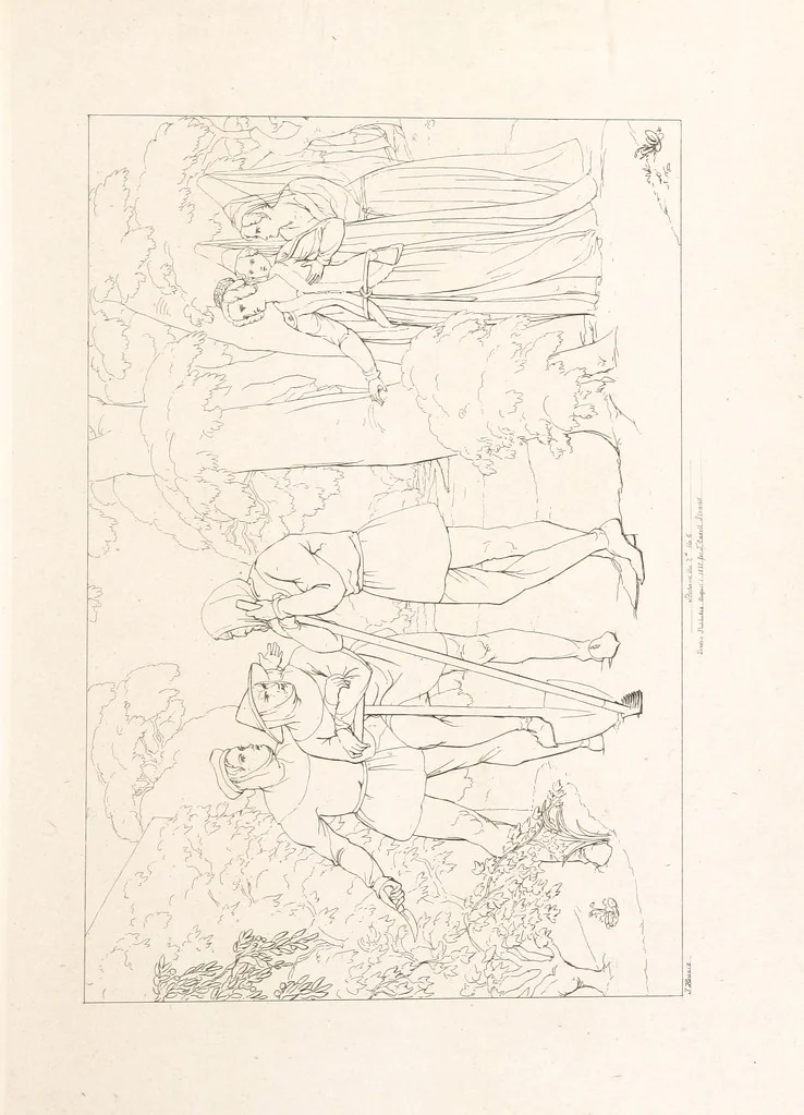 An illustration from The Spirit of the Plays of Shakspeare exhibited in a Series of Outline Plates, illustrative of the story of each play ... With quotations and descriptions. L.P, 1833, leaf 81