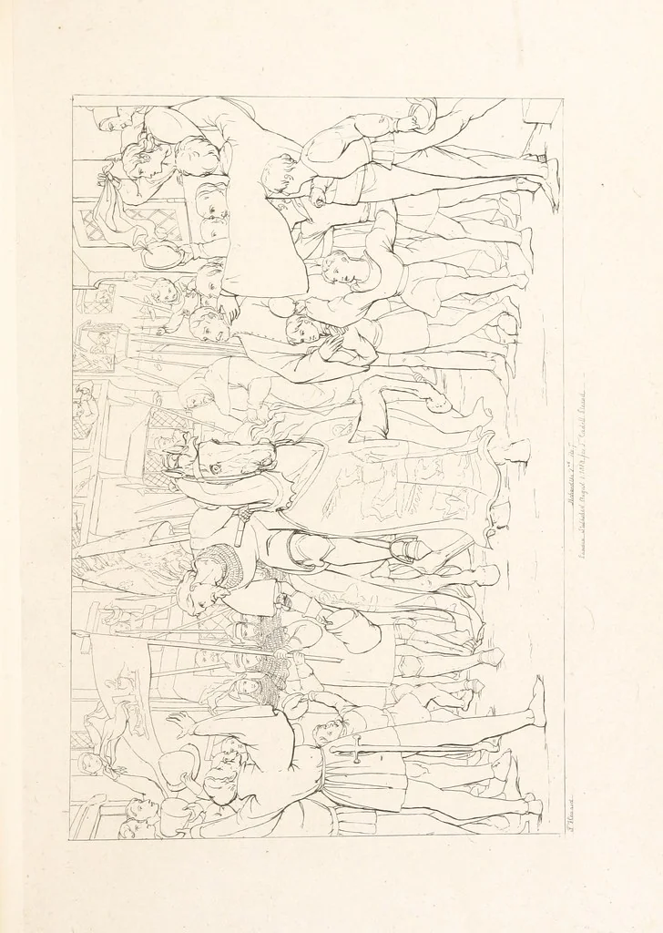An illustration from The Spirit of the Plays of Shakspeare exhibited in a Series of Outline Plates, illustrative of the story of each play ... With quotations and descriptions. L.P, 1833, leaf 83