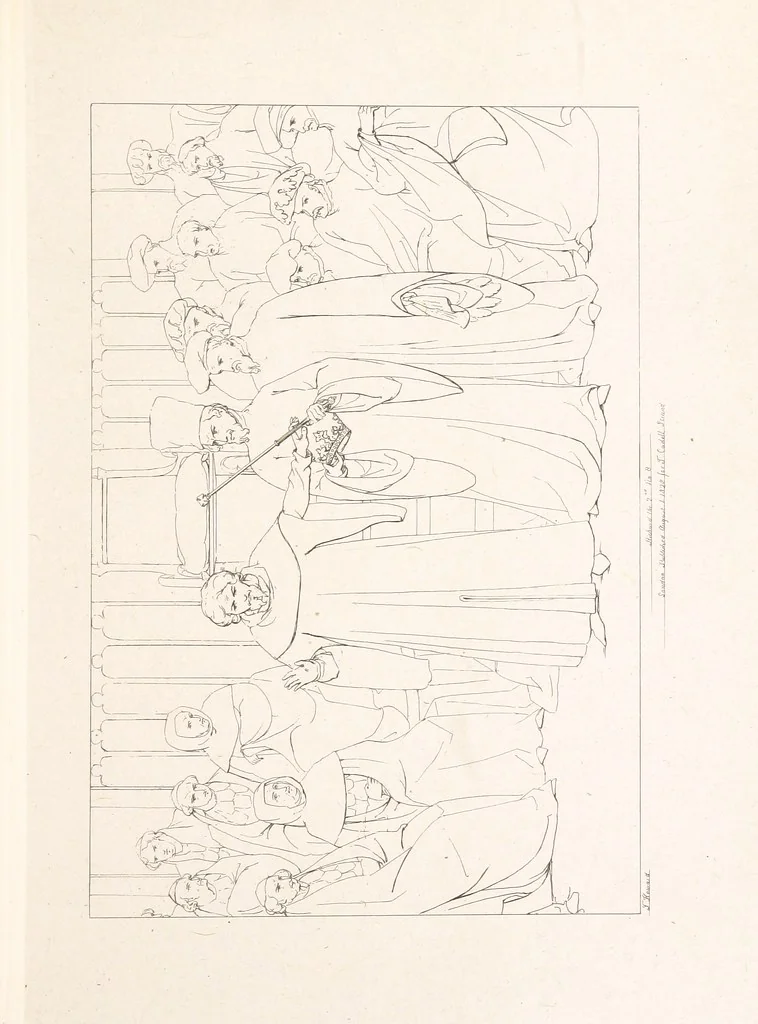 An illustration from The Spirit of the Plays of Shakspeare exhibited in a Series of Outline Plates, illustrative of the story of each play ... With quotations and descriptions. L.P, 1833, leaf 85