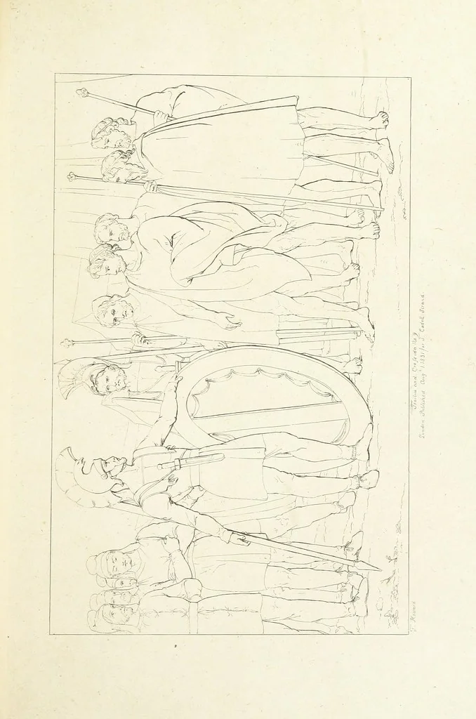 An illustration from The Spirit of the Plays of Shakspeare exhibited in a Series of Outline Plates, illustrative of the story of each play ... With quotations and descriptions. L.P, 1833, leaf 101